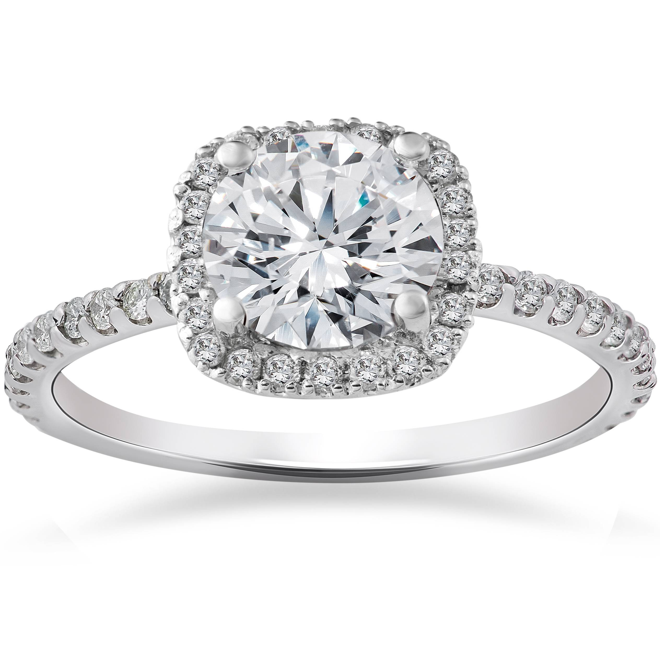 2 Carat Diamond Rings
 2 Carat Cushion Halo Enhanced Diamond Engagement Ring 14K
