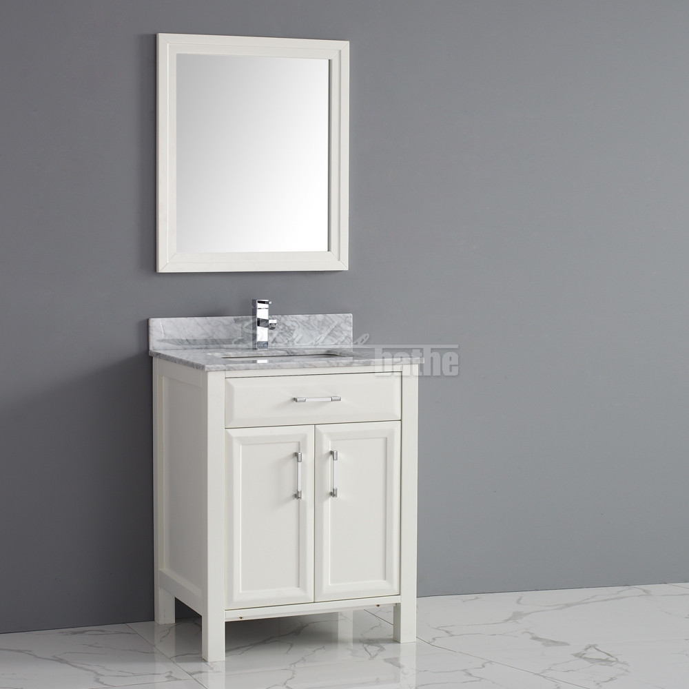 22 Inch Wide Bathroom Vanity
 Calais 28 White