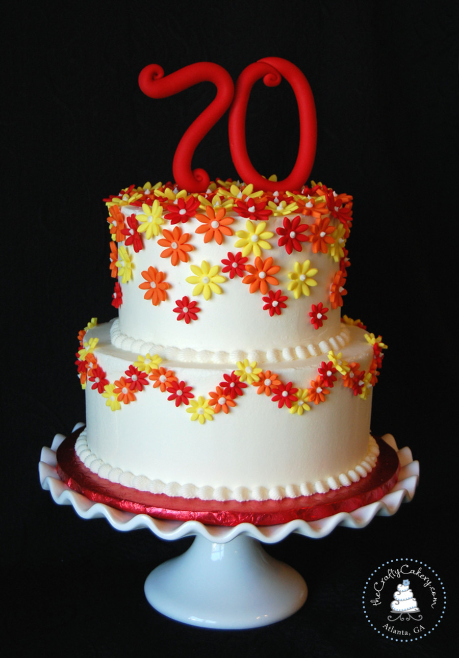 70th Birthday Cake
 Daisy Themed 70Th Birthday Cake Buttercream Iced With