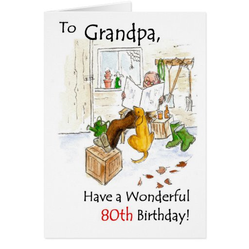 80Th Birthday Gift Ideas For Grandpa
 80th Birthday Card for a Grandfather