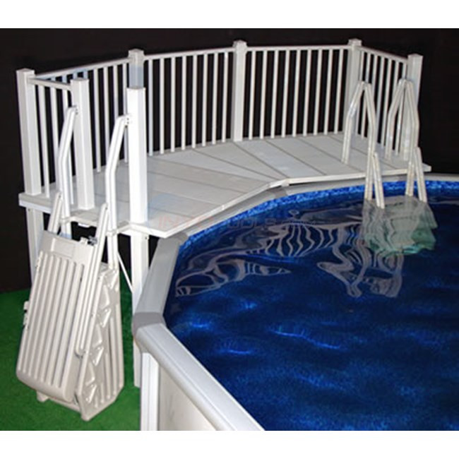 Above Ground Pool Deck Ladders
 5 x13 Ground Pool Deck System w Ladders WHITE