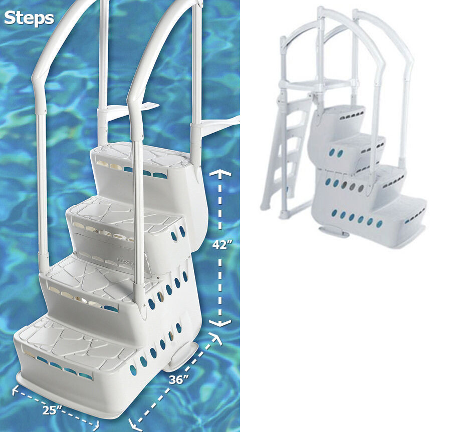 Above Ground Pool Deck Ladders
 Innovaplas Biltmor Ground In Pool Ladder Step Entry
