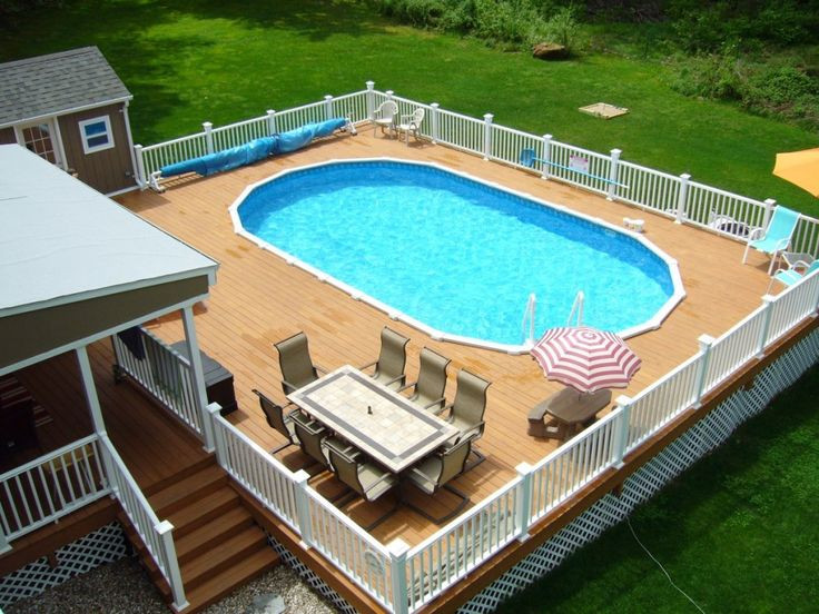 Above Ground Pool Decks Pictures
 For Rectangle Inground Pools With Hot Tubs