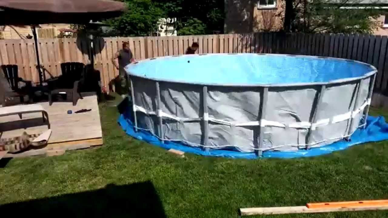 Above Ground Swimming Pool Installation
 Ground Prep and Intex Pool installation pools