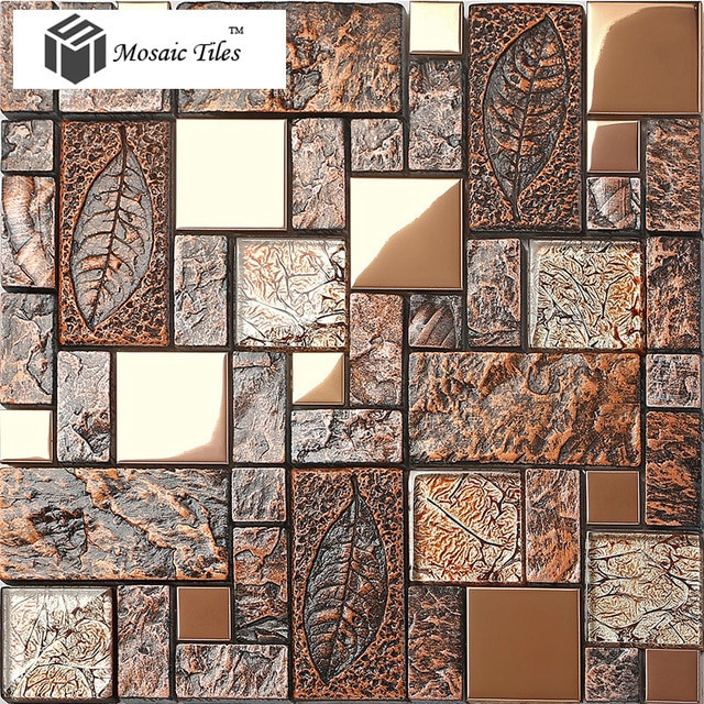 Art Deco Kitchen Tile
 Wall tile deco mosaic art fossil leaf resin glass foil
