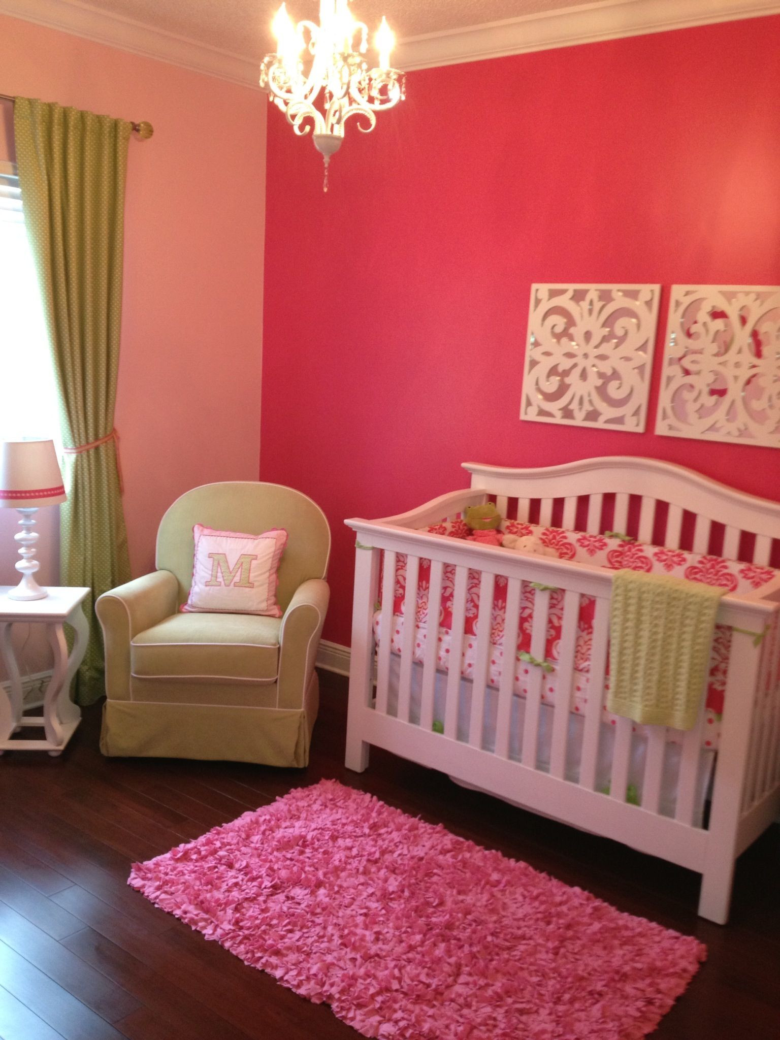 Baby Girl Wall Decorating Ideas
 Baby Girl Nursery Accent wall with lighter walls