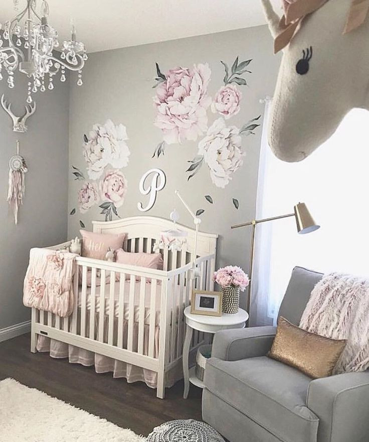 Baby Girl Wall Decorating Ideas
 This baby girls nursery is so beautiful with so many