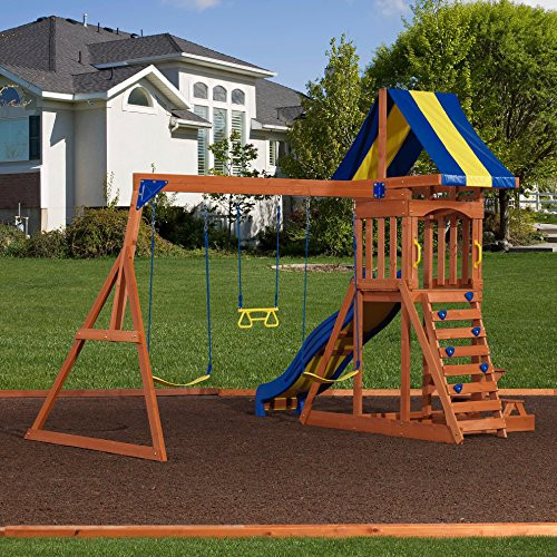 Backyard Swing Set
 Backyard Discovery Providence All Cedar Wood Playset Swing
