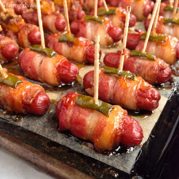 Bacon Wrapped Appetizers Recipe
 Bacon Wrapped Smokies 3 ways  • a farmgirl s dabbles