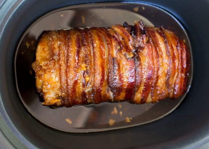 Bacon Wrapped Pork Tenderloin Slow Cooker
 Slow Cooker Bacon Garlic Pork Loin Dinner then Dessert