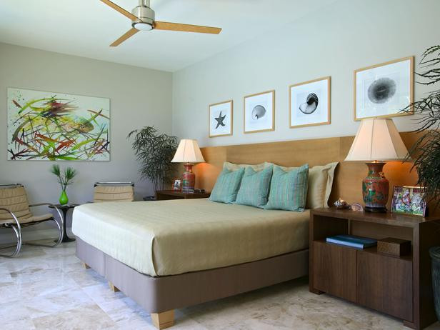 Beach Themed Master Bedroom
 Midcentury Modern Coastal Themed Bedroom