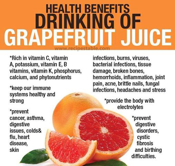 Benefits Of Grapefruit Juice
 Health Benefits Drinking of Grapefruit Juice Recipes Table