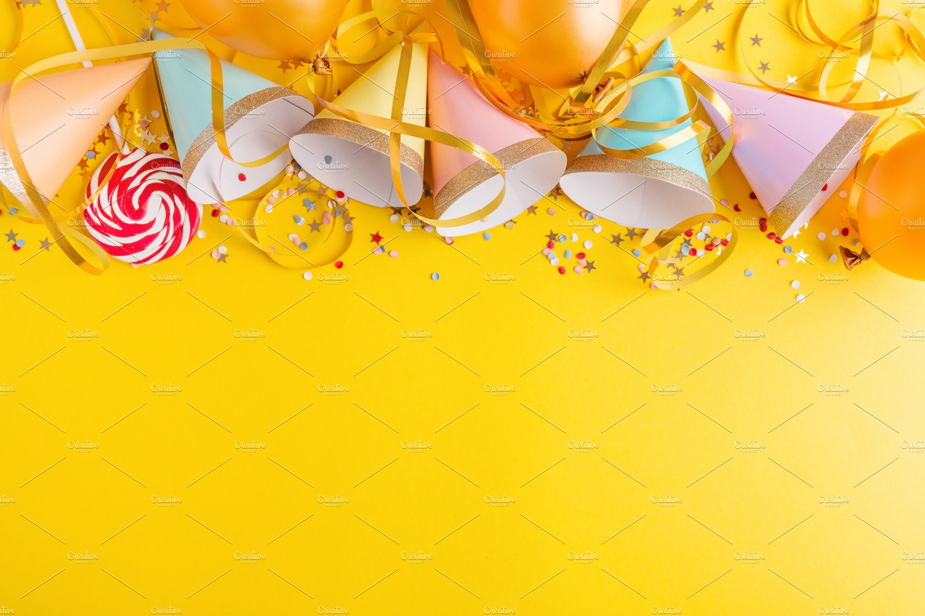 Birthday Party Background
 Birthday Party Background on Yellow Holiday s