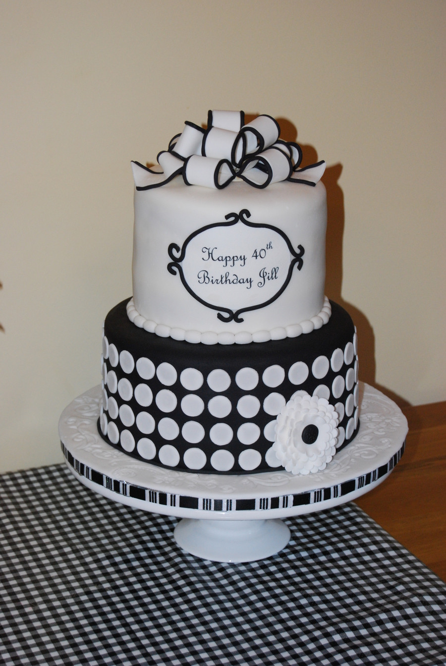 Black And White Birthday Cakes
 Black And White 40Th Birthday Cake CakeCentral