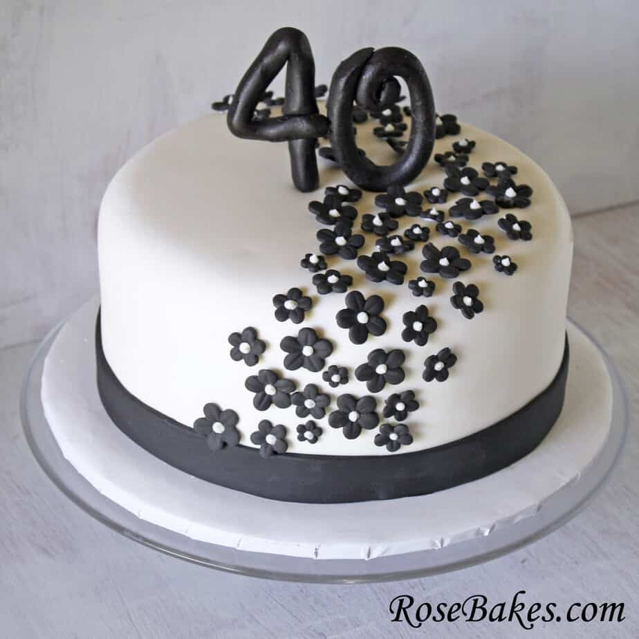 Black And White Birthday Cakes
 Black & White 40th Birthday Cake