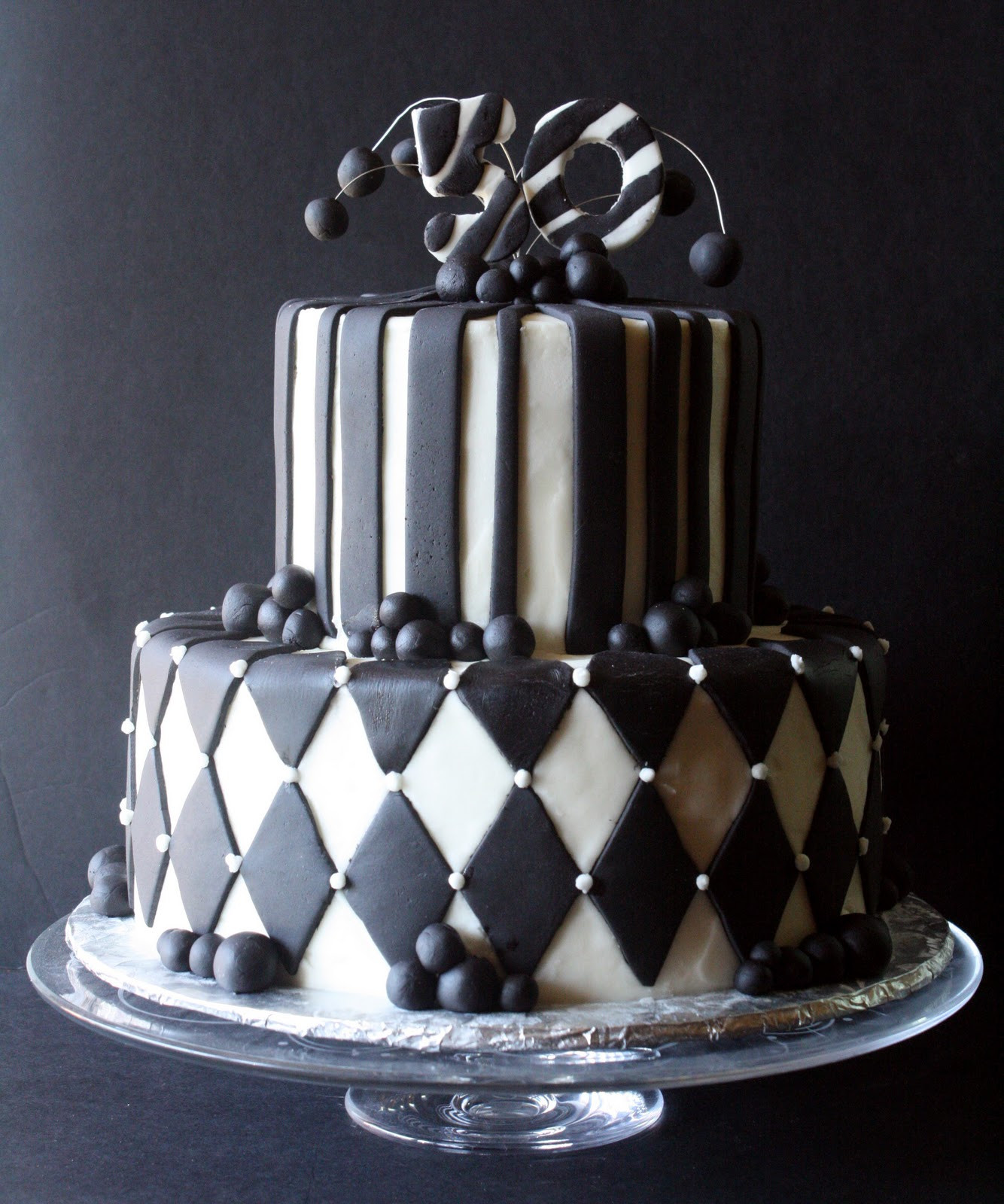 Black And White Birthday Cakes
 Black & White 50th Birthday Cake