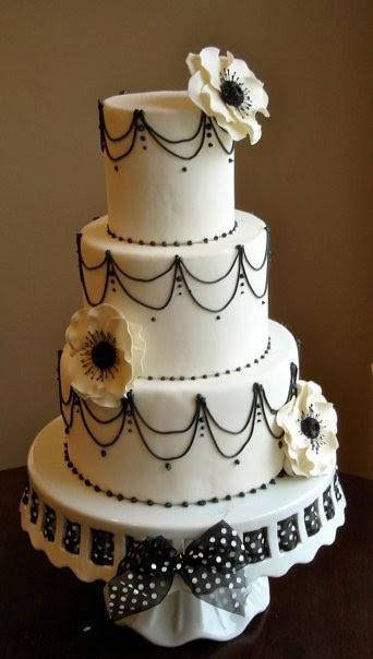 Black And White Birthday Cakes
 Cakegirl on the Run Black and White Anemone Birthday Cake