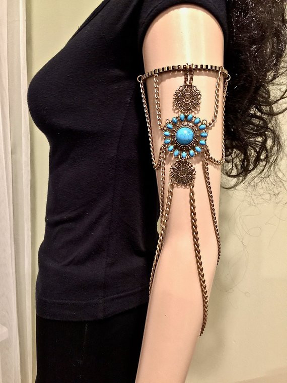 Body Jewelry Arm
 Armlet Bronze Arm Chain Upper Arm Bracelet Metal Arm