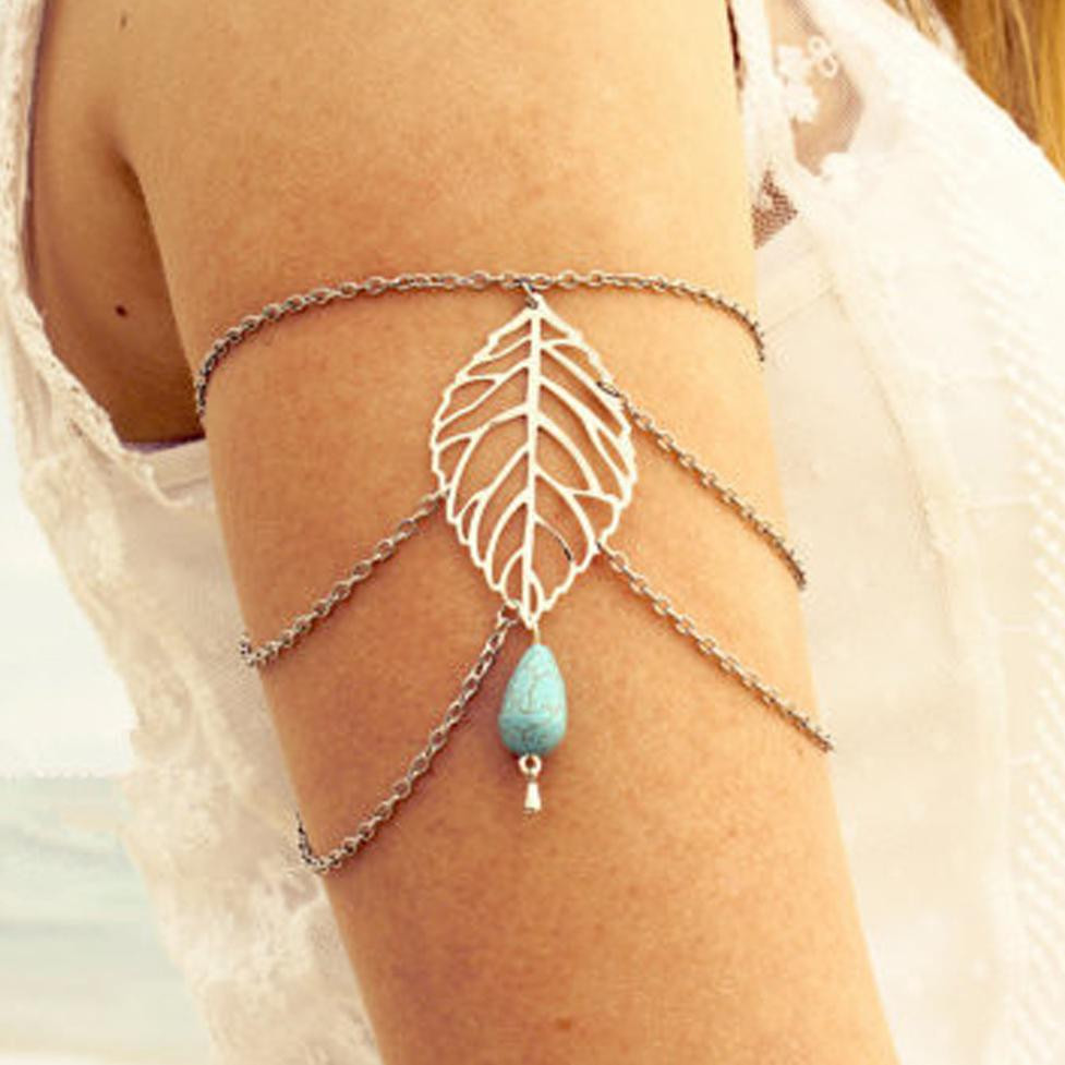 Body Jewelry Arm
 New Leaf Body Chain For Women Upper Arm Bracelet Vintage