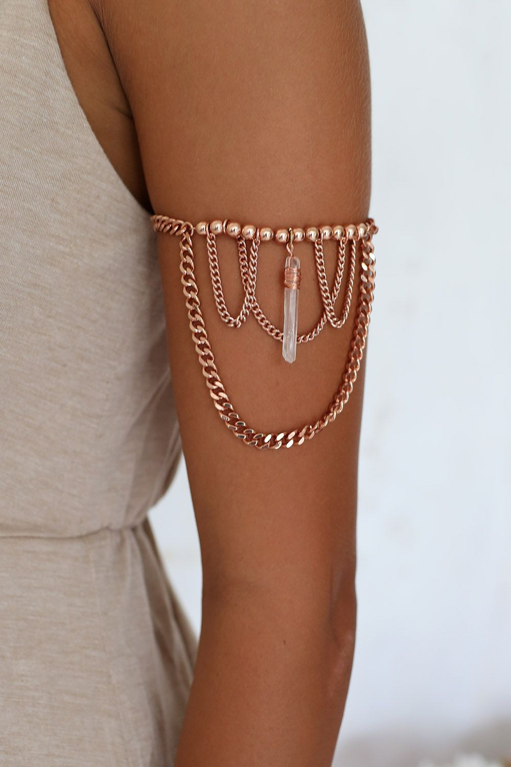 Body Jewelry Arm
 Sabo Skirt Rose Gold Arm Chain Boho Babe
