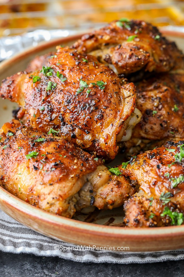 Boneless Chicken Thigh Recipe Baked
 Crispy Baked Chicken Thighs Perfect every time Spend