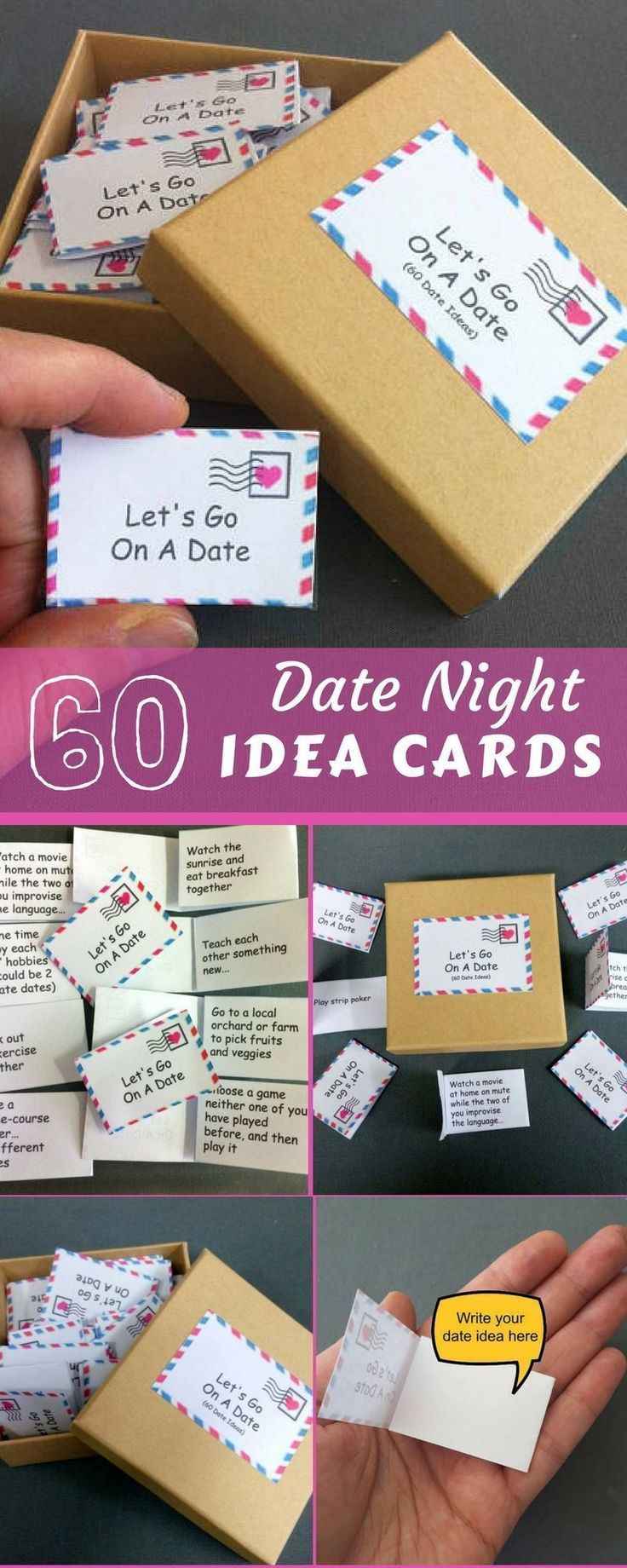 Boyfriend Gift Ideas
 Date Night Box 60 Date Night Ideas Romantic Gift For