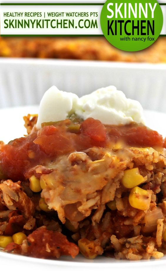 Brown Rice Weight Watchers Points
 Skinny Mexican Chicken and Brown Rice Casserole