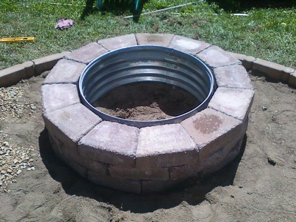 Build Brick Firepit
 Galvanized and Brick Fire Pit Ring