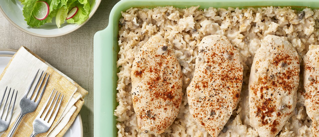 Campbells Mushroom Soup Chicken
 Oven Baked e Dish Chicken and Rice Recipe