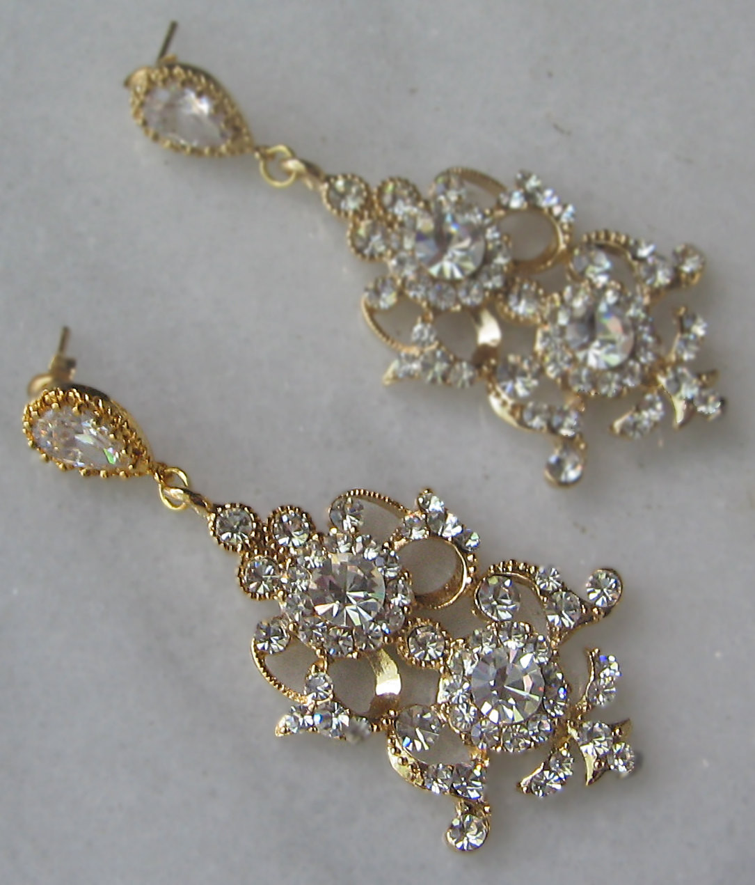Chandelier Earrings Gold
 Rhinestone Gold Chandelier Earrings Gold Crystal Bridal