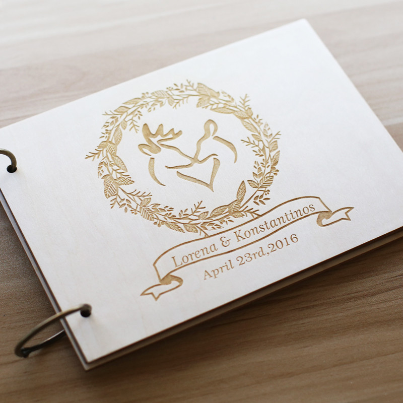 Cheap Guest Books For Weddings
 Rustic Custom Wedding Guest Book With deers Personalized