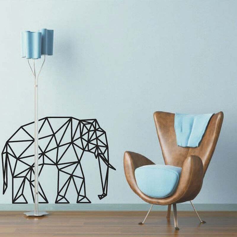 Childrens Bedroom Wall Stickers Removable
 Geometric Elephant Vinyl Wall Sticker Removable DIY Wall