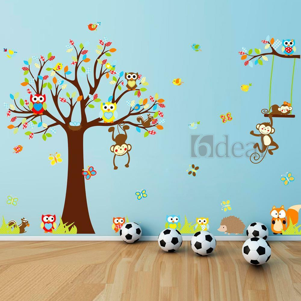 Childrens Bedroom Wall Stickers Removable
 Wall Decals Kids Bedroom Tree Owl Baby Nursery1Stickers