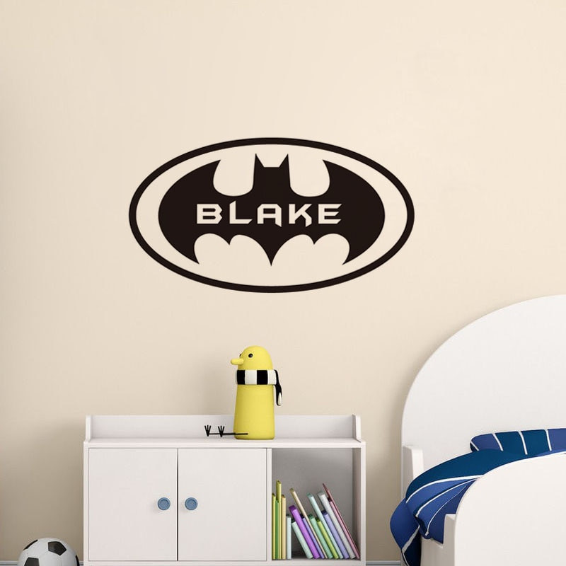Childrens Bedroom Wall Stickers Removable
 Customised Bat Wall Sticker Any Kids Name Vinyl Wall Decal