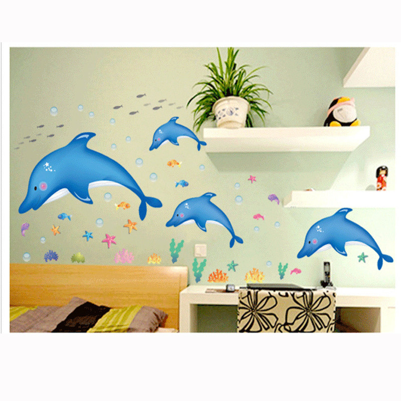 Childrens Bedroom Wall Stickers Removable
 DIY Lovely Dolphin Removable vinyl Wall Decals For