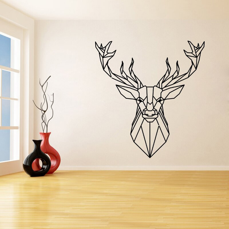 Childrens Bedroom Wall Stickers Removable
 Geometric Buck Head Removable Wall Stickers for Nursery