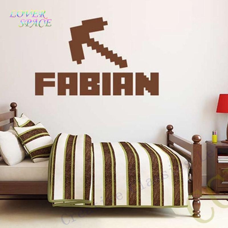 Childrens Bedroom Wall Stickers Removable
 NEW Minecraft Custom Kids Name Removable Vinyl Wall