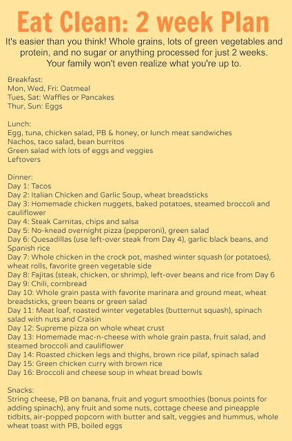 Clean Eating Meal Plans
 14 day Clean Eating Meal Plan for the Whole Family