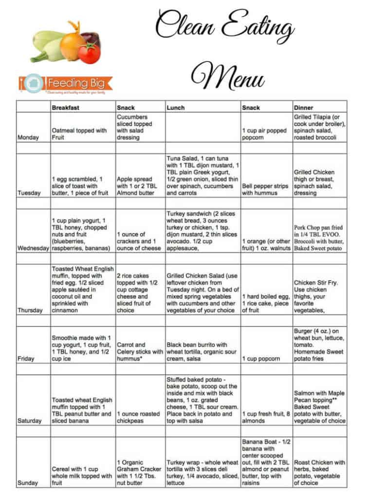 Clean Eating Meal Plans
 Ve arian Weekly Meal Plan ⋆ Homemade for Elle