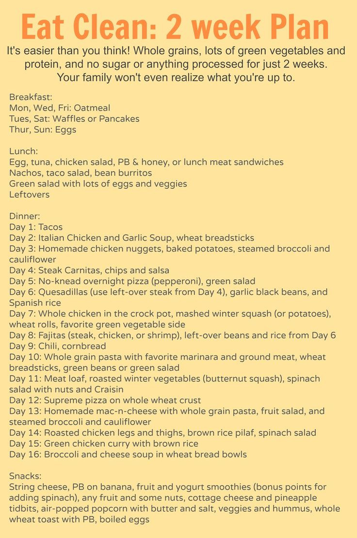 Clean Eating Meal Plans
 14 day Clean Eating Meal Plan for the Whole Family