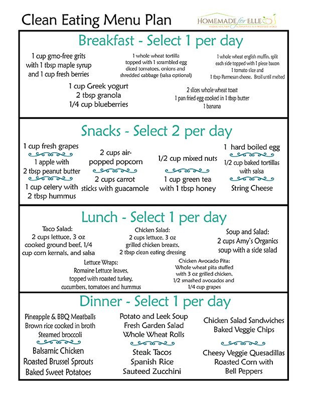 Clean Eating Meal Plans
 Clean Eating 7 Day Meal Plan