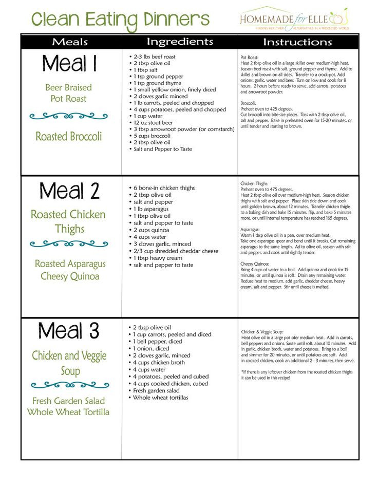 Clean Eating Meal Plans
 Clean Eating Meal Plan Week 2