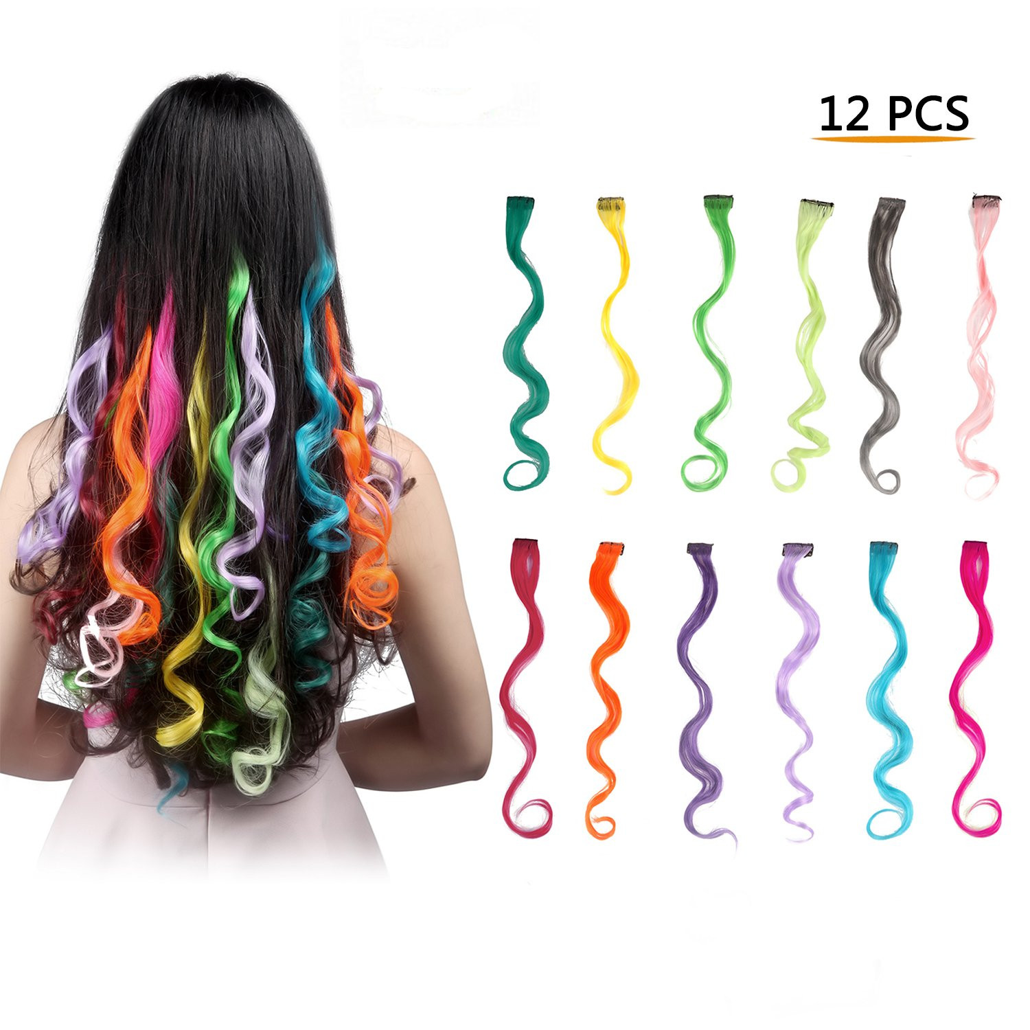 Color Hair Extensions For Kids
 Amazon eDor 23 Inch Straight Colored Party