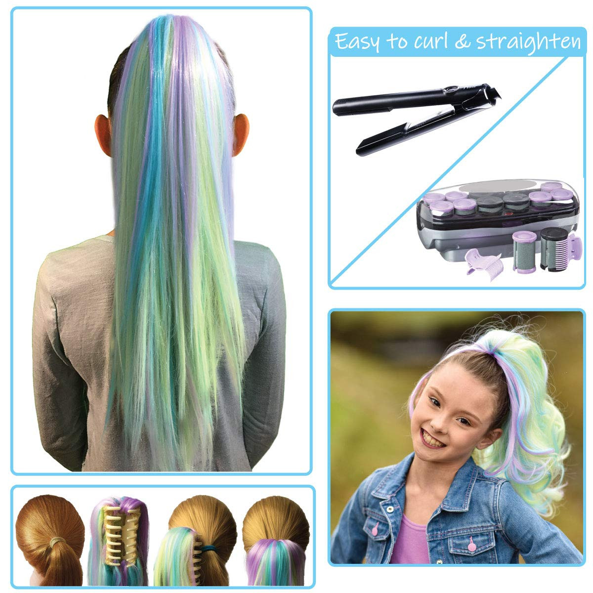 Color Hair Extensions For Kids
 Amazon Mermaid Color Hair Extensions for Kids