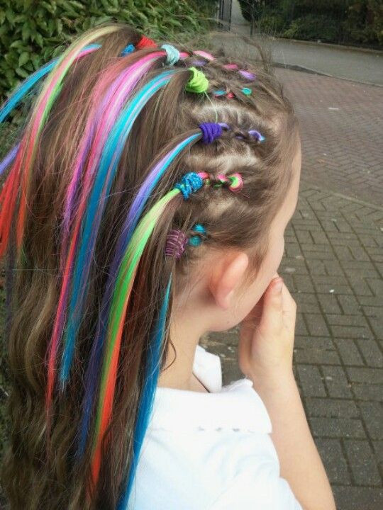 Color Hair Extensions For Kids
 crazy hair without hair dye using extensions as a way to
