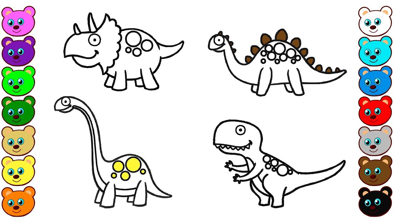 Coloring Book Pages For Toddlers
 Dinosaurs for Kids Colouring Pages for Toddlers