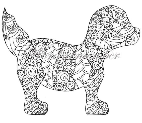 Coloring Pages For Adults Dogs
 Puppy Coloring Page Adult Coloring Instant by wordsremember