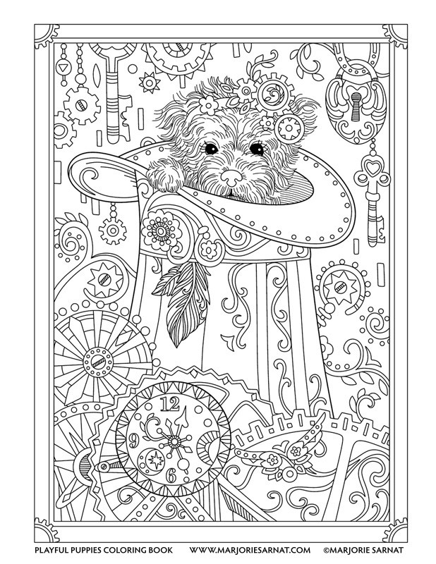 Coloring Pages For Adults Dogs
 Playful Puppies — Marjorie Sarnat Design & Illustration