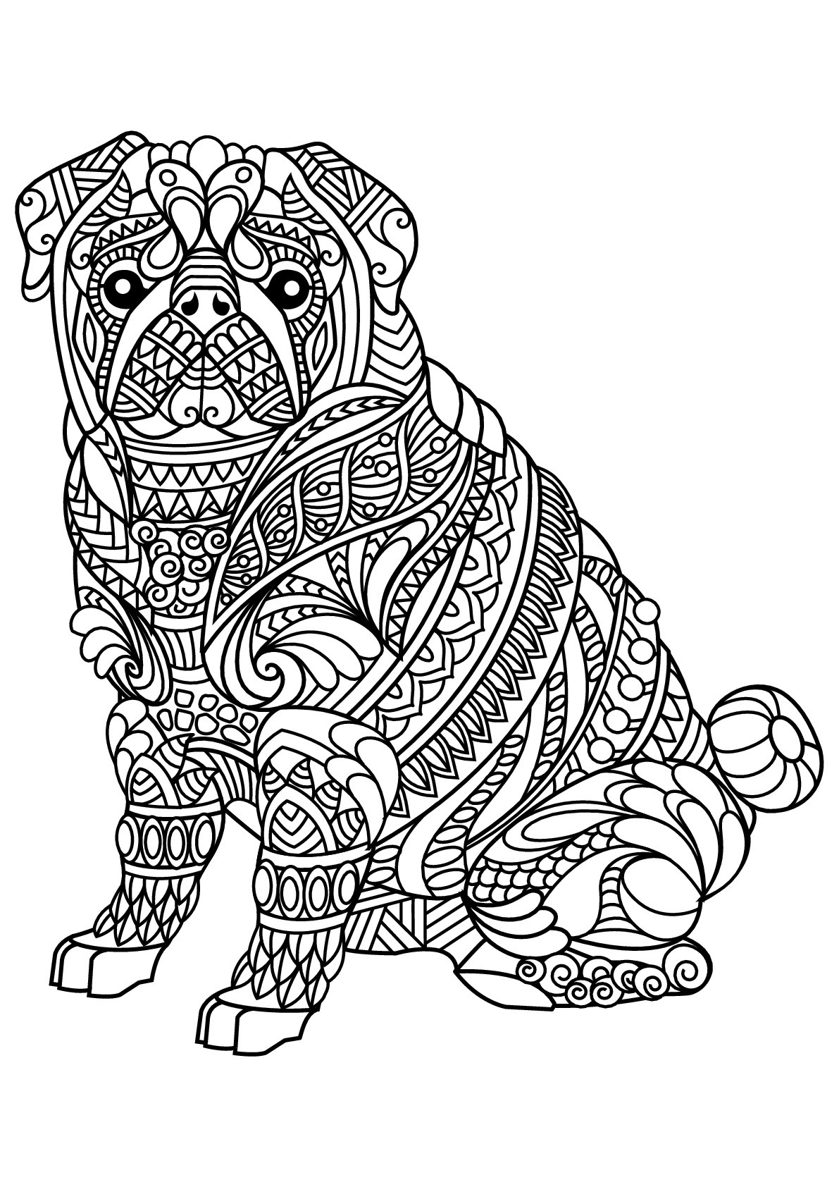 Coloring Pages For Adults Dogs
 Free book dog bulldog Dogs Adult Coloring Pages