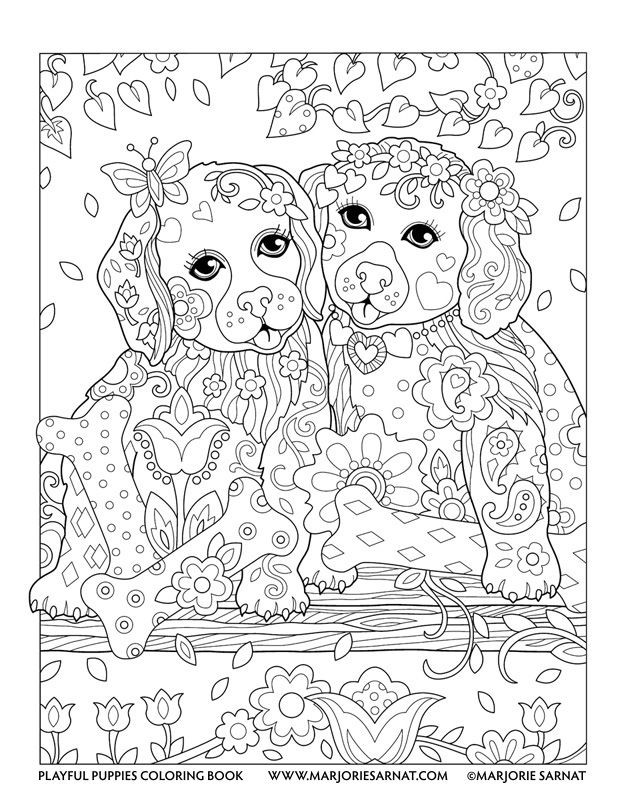 Coloring Pages For Adults Dogs
 Puppies on a Swing Playful Puppies Coloring Book by